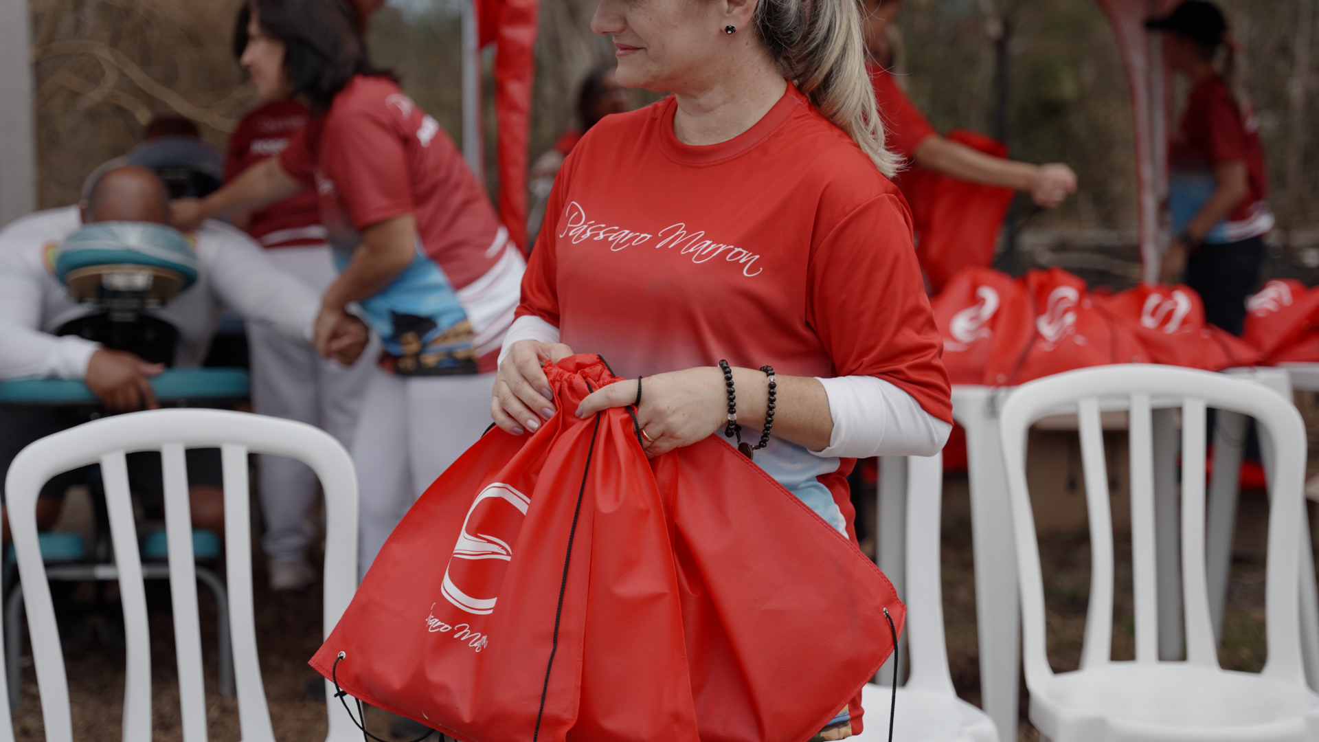 Romeiros durante o caminho até Aparecida