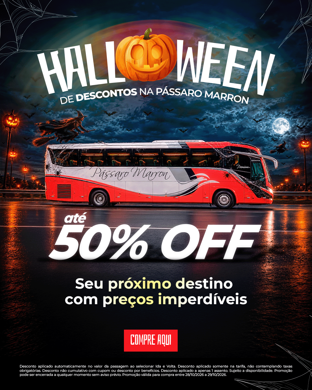 Halloween Pássaro Marron - até 50% OFF